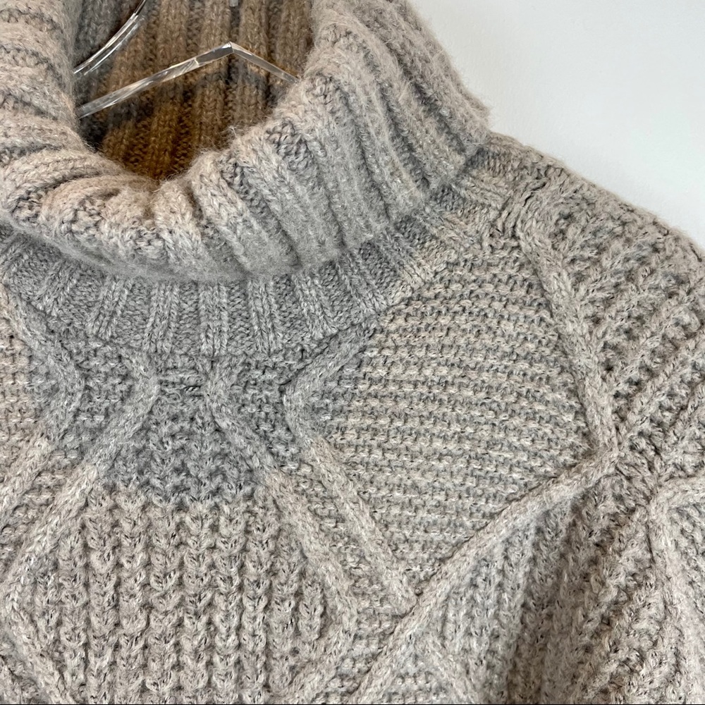 NWT CASLON Taupe Chunky Turtle Neck Sweater Size M - Picture 6 of 10